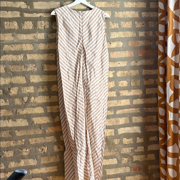 Everlane Bias Cut Linen Striped Dress Size 12 - Picture 5 of 15
